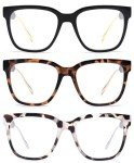 JM 3 Pack Retro Square Blue Light Reading Glasses