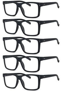 Eyekepper 5-Pack Oversized Square Reading Glasses