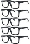 Eyekepper 5-Pack Oversized Square Reading Glasses