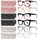 6 Pack Blue Light Blocking Reading Glasses for Women