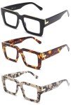 3 Pack Oprah Style Blue Light Blocking Readers