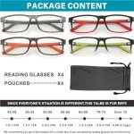 4 Pack Blue Light Blocking Reading Glasses 1.75