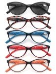 5-Pack Women's Reading Glasses with Sun Readers