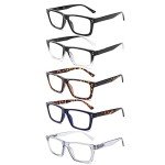 Blue Light Blocking Reading Glasses - 5 Pack