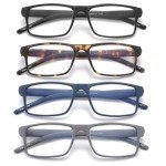 4 Pack Blue Light Blocking Reading Glasses