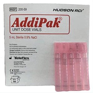 HudsonRCI 5 mL Sterile Saline Solution Pack