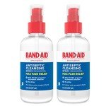 Band-Aid Brand Antiseptic Cleansing Spray, First Aid Antiseptic Spray Relieves Pain & Kill Germs, with Benzalkonium Cl Wound Antiseptic & Pramoxine HCl Topical Analgesic, 2 x 8 fl. oz