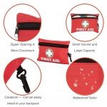 General Medi Mini First Aid Kit, 110 Piece Small First Aid Kit - Includes Emergency Foil Blanket, Scissors for Travel, Home, Office, Vehicle, Camping, Workplace & Outdoor (Red)
