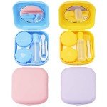 Colorful Mini Contact Lens Cases with Mirror (4pcs)