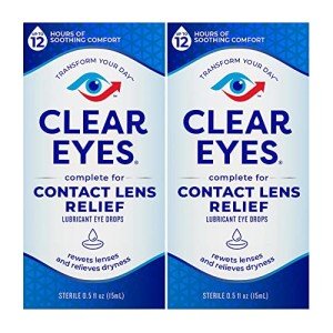 Clear Eyes Contact Lens Relief Drops - 0.5 Oz, 2 Pack