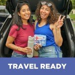 Johnson & Johnson Travel Ready Portable Emergency First Aid Kit for Minor Wound Care with Assorted Adhesive Bandages, Gauze Pads & More, Ideal for Travel, Car & On-The-Go, 80 pc