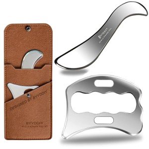 2-in-1 Stainless Steel Gua Sha Muscle Scraper Set