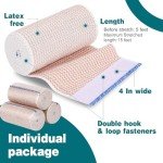 AZEN 4in Premium 2 Pack Elastic Bandage Wrap, Compression Wrap Bandage for Legs, Ankle, Knee, Tummy, Body, Lymphedema Wraps for Legs, Latex-Free