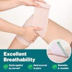 AZEN 4in Premium 2 Pack Elastic Bandage Wrap, Compression Wrap Bandage for Legs, Ankle, Knee, Tummy, Body, Lymphedema Wraps for Legs, Latex-Free