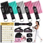 Pink Resistance Bands with Handles – 5 Levels