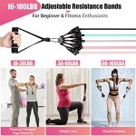 Pink Resistance Bands with Handles – 5 Levels