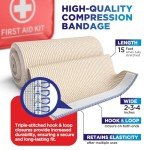 High-Performance Elastic Bandage Wrap - 6pk (2x2in, 2x3in, 2x4in) - Strong Self-Closing Compression Bandage Wrap - Foot, Ankle, Wrist, Knee Wrap