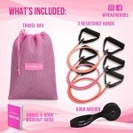 Peach Bands Resistance Tube Set with Handles & Guide
