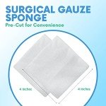 HEALQU 4x4 Gauze Pads - 12 Ply Woven Pack of 200 - Ultra Absorbent Soft Non-Sterile Surgical Sponges for Wound Dressing, Debridement, Cleaning and Prepping