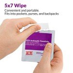 Ever Ready First Aid Benzalkonium BZK Wipes, 5”x7”, 100 Count