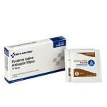 First Aid Only 12-015 Antiseptic Povidone PVP Iodine Wipe (Box of 10)