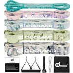 Odoland 5-Pack Natural Rubber Resistance Bands Set