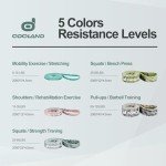 Odoland 5-Pack Natural Rubber Resistance Bands Set