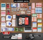365 PCS First Aid Kit, Well-Organized Durable Hard Case, Wall-Mountable Trauma Medical Kits for Any Emergencies, Ideal for Home, Office, Instructions, Car, Travel and More (Black)