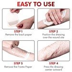 Transparent Film Dressing, 4" x 4 3/4" Box of 10 - Waterproof Wound Bandage Adhesive Patches, Post Surgical Shower or IV Shield, Tattoo Aftercare Bandage by Healqu