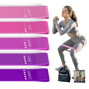 Elastic Resistance Bands for Fitness and Therapy - 5 Pack