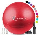 SmarterLife Yoga and Balance Stability Ball - Red