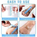 50 Pieces Transparent Stretch Adhesive Bandage Waterproof Transparent Film Dressing Bandages 4 x 4.75 Inches Clear Adhesive Dressing Tape for Swimming Showering, Octagon