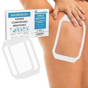 Houseables Waterproof Bandages, Transparent Film Dressing, Waterproof Bandages Post Surgical, 6x8, Dressing Waterproof, Waterproof Wound Cover, Surgical Bandage, Transparent Dressing, Showering, Large