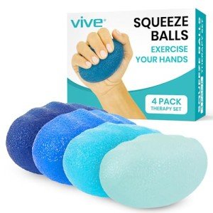 Vive Hand Therapy Squeeze Balls Set (4 Pack)
