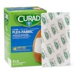 Medline CURAD Flex-Fabric Adhesive Bandages, X-Large 2x4, 50 Count