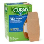 Medline CURAD Flex-Fabric Adhesive Bandages, X-Large 2x4, 50 Count