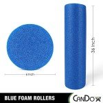 CanDo Blue PE Foam Roller for Muscle Recovery