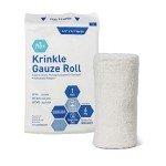MED PRIDE Sterile Krinkle Gauze [12 Rolls]- 4.5'' x 4.1 Yards Rolls - Cotton Wound Dressing Sterile Wraps – 6-Ply Highly Absorbent First Aid Gauzes - Medical Individually Wrapped Mesh Bandage Gauzes