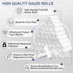 48 Pack Gauze Rolls Bandages, 4 in x 4.1 Yards, Individually Wrapped Breathable Rolled Gauze, Mummy Wraps, Premium First Aid Supplies & Medical Supplies for Wounds