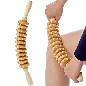 Curved Wood Massage Roller for Waist and Thigh