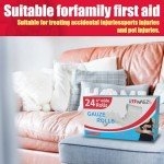 KIWAEZS 24 Pack Gauze Rolls Bandages 4 ” x 4.1 yd Premium Quality Lint and Latex-Free Conforming Stretch Designed for Wound Care for Wound Dressing Support(Ideal for Home and car First aid Kits)