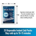 25 Disposable Instant Cold Packs for Pain Relief