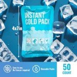 Instant Ice Packs - 50 Count Bulk Disposable Cold Compresses