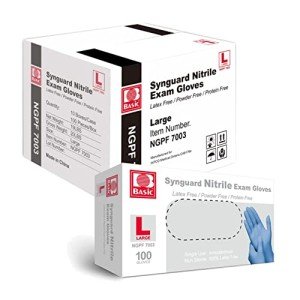 Rhino BASIC Blue Nitrile Exam Gloves - Latex-Free & Powder-Free - NGPF-7003 (Case of 1,000), Large