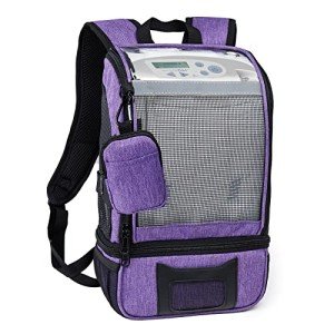 BAGSFY Portable Oxygen Concentrators Backpack Compatible with Inogen One G3 & Inogen One G5, Inogen Rove 6, Lightweight Oxygen Machine Carrying Bag (Purple)
