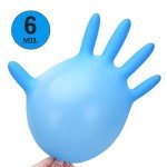 TitanFlex Heavy-Duty Blue Disposable Nitrile Gloves, Medium, Box of 100, 6-mil, Fully Textured, Powder-Free, Latex-Free