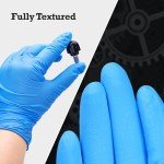 TitanFlex Heavy-Duty Blue Disposable Nitrile Gloves, Medium, Box of 100, 6-mil, Fully Textured, Powder-Free, Latex-Free