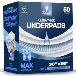 125 Gram Incontinence Bed Pads Disposable for Adults 50 Pack XXL 36" x 36" Super Absorbent Waterproof Bed Liner, Pee Pads for Adults - Chucks Pads