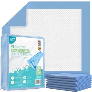 Bed Pads for Incontinence Disposable - XL Heavy Duty Pads for Beds for Incontinence Adults - 375LB Transfer Capacity Anti Bunch Absorbent Leak Protector Urine Pee Pads for Adult Child Pet - 6-Pack