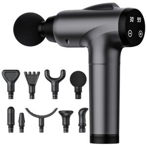 Handheld Deep Tissue Massage Gun with 10 Attachments